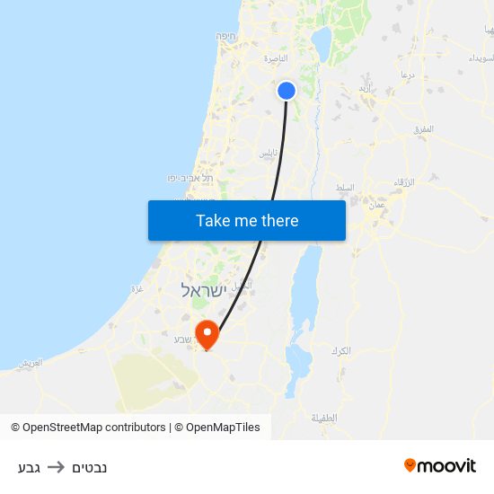 גבע to נבטים map