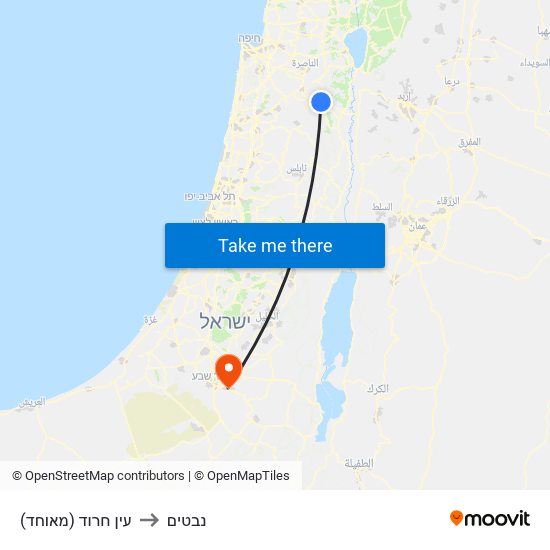 עין חרוד (מאוחד) to נבטים map