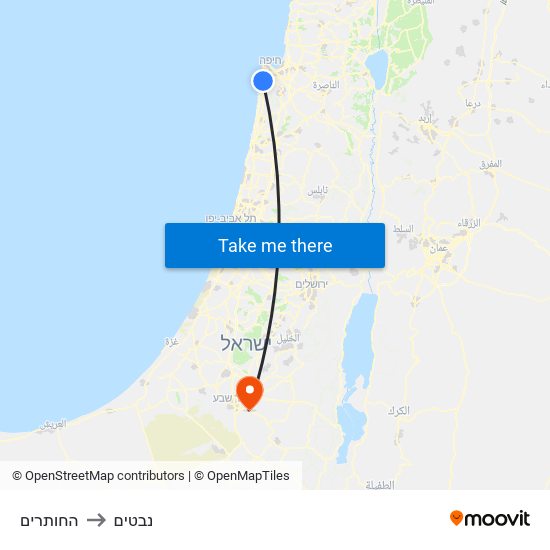 החותרים to נבטים map