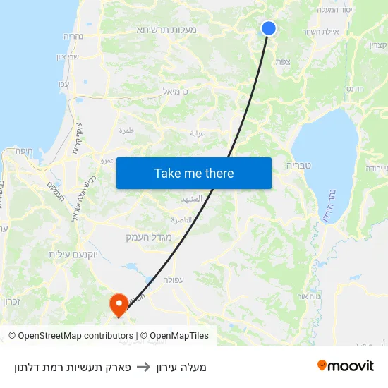 פארק תעשיות רמת דלתון to מעלה עירון map