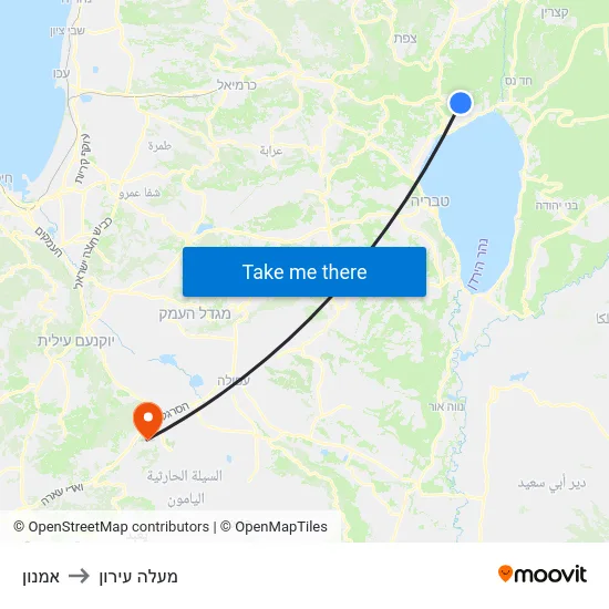 אמנון to מעלה עירון map