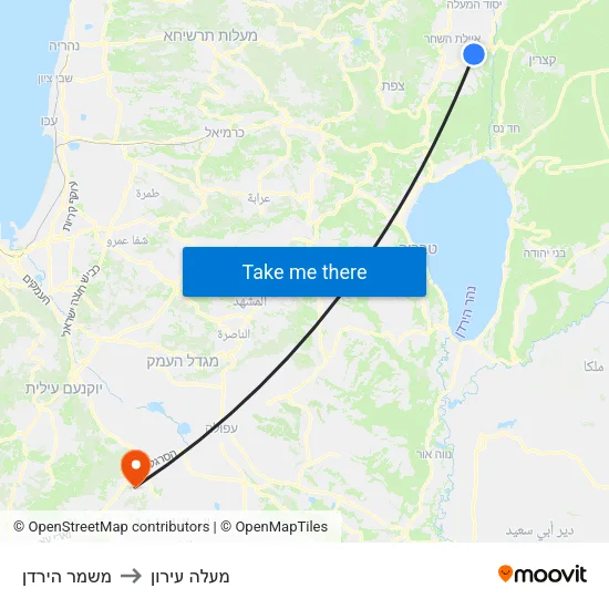 משמר הירדן to מעלה עירון map