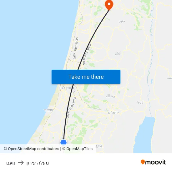 נועם to מעלה עירון map