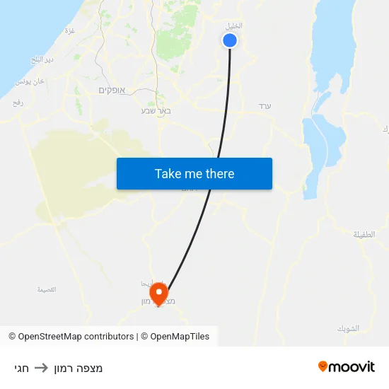 חגי to מצפה רמון map