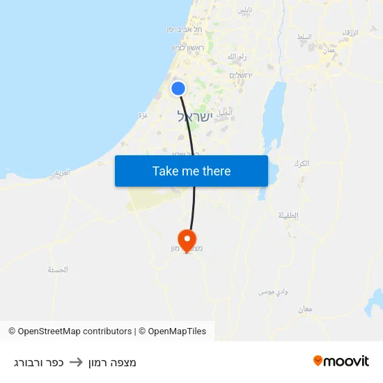 כפר ורבורג to מצפה רמון map