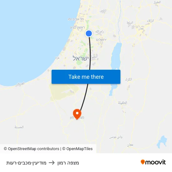 מודיעין-מכבים-רעות to מצפה רמון map