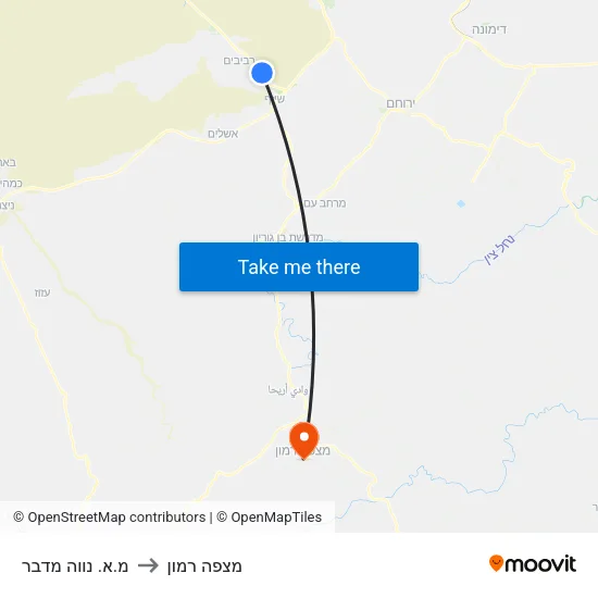 מ.א. נווה מדבר to מצפה רמון map