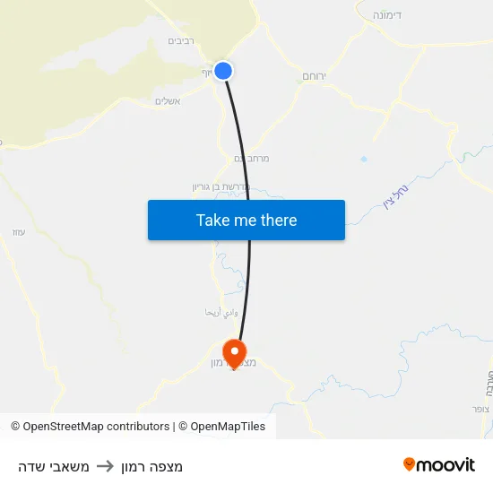 משאבי שדה to מצפה רמון map