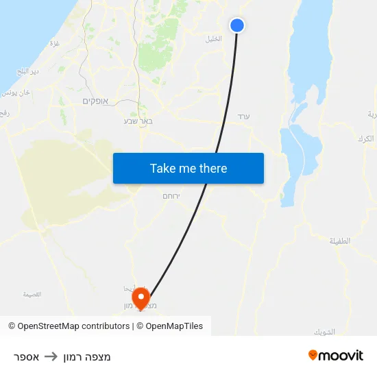 אספר to מצפה רמון map