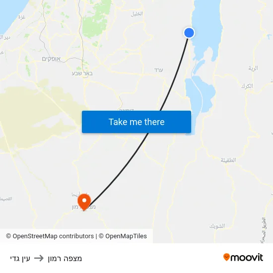 עין גדי to מצפה רמון map