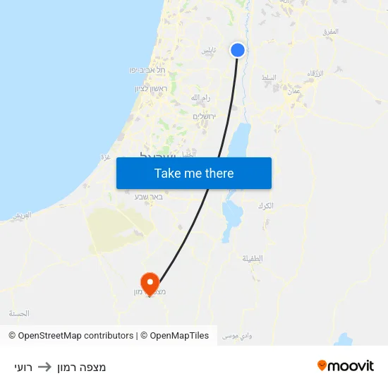 רועי to מצפה רמון map