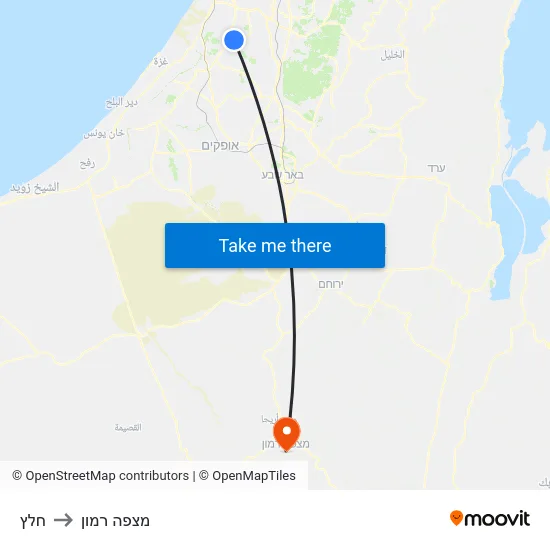 חלץ to מצפה רמון map