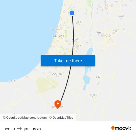 חרמש to מצפה רמון map