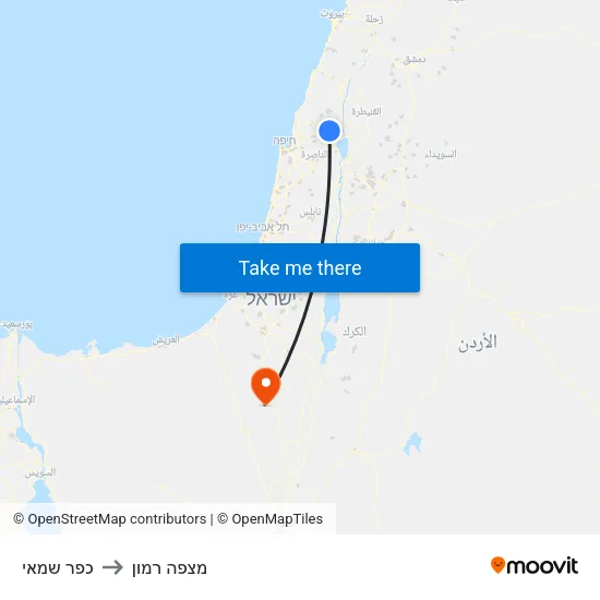 כפר שמאי to מצפה רמון map