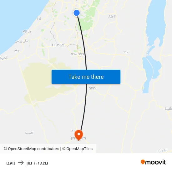 נועם to מצפה רמון map