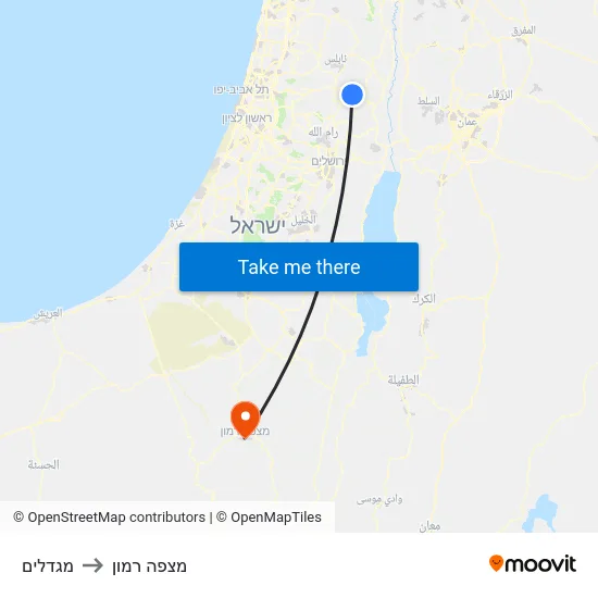 מגדלים to מצפה רמון map