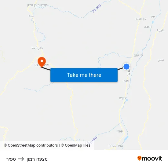 ספיר to מצפה רמון map