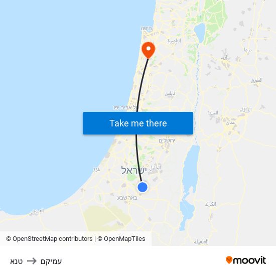 טנא to עמיקם map