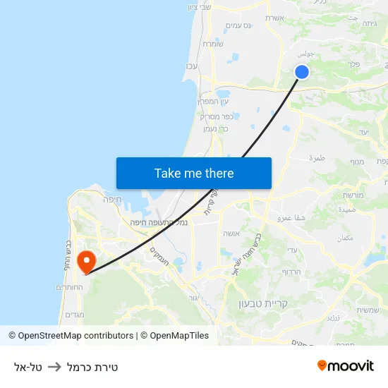 טל-אל to טירת כרמל map
