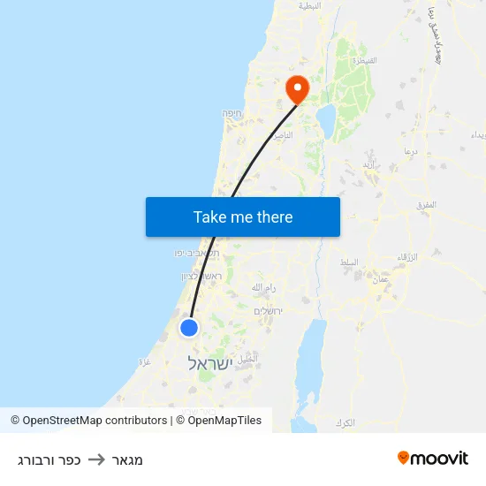 כפר ורבורג to מגאר map