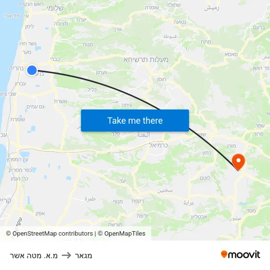 מ.א. מטה אשר to מגאר map
