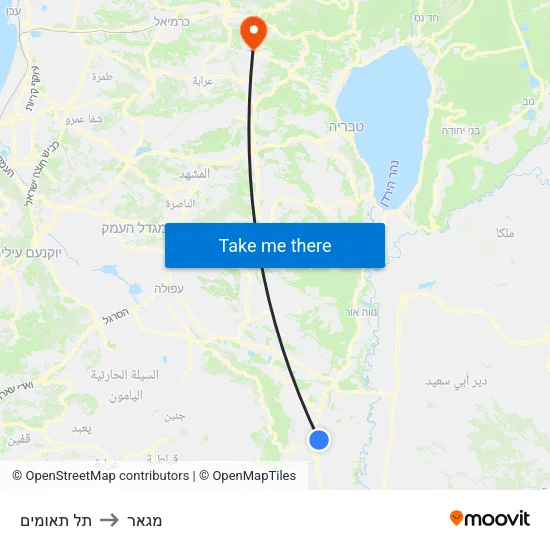 תל תאומים to מגאר map