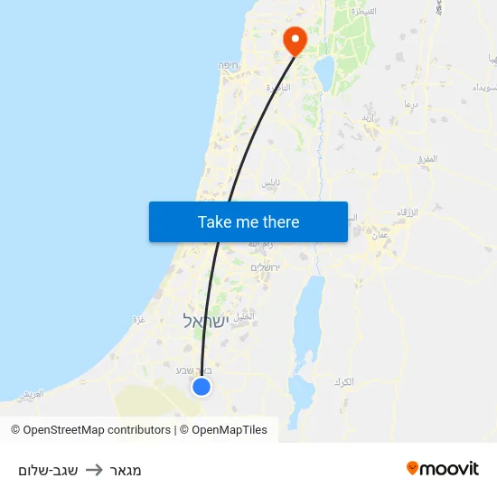 שגב-שלום to מגאר map