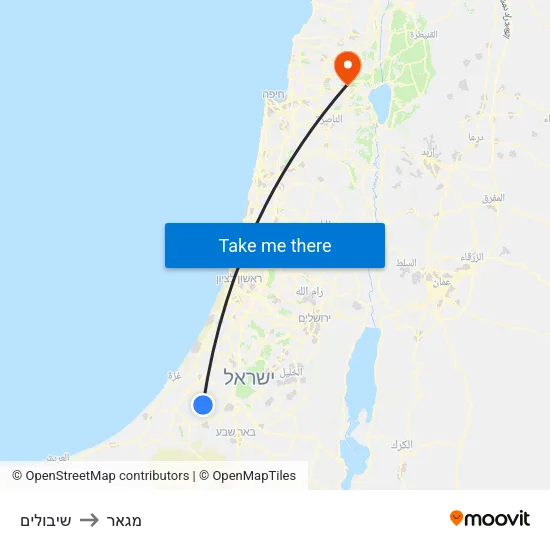 שיבולים to מגאר map