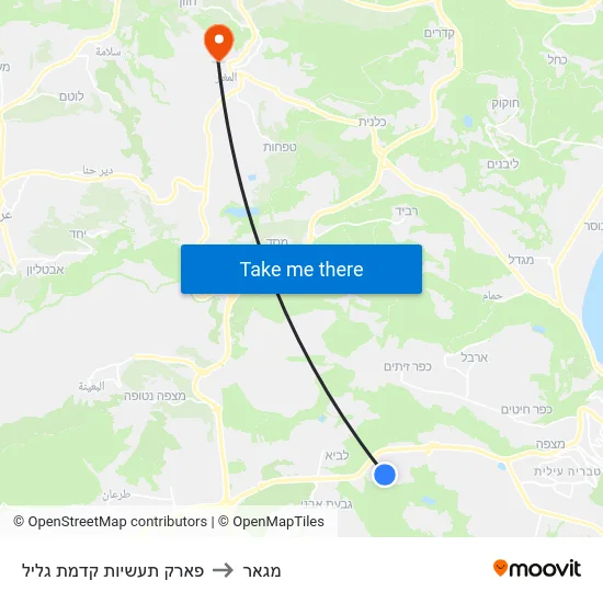 פארק תעשיות קדמת גליל to מגאר map