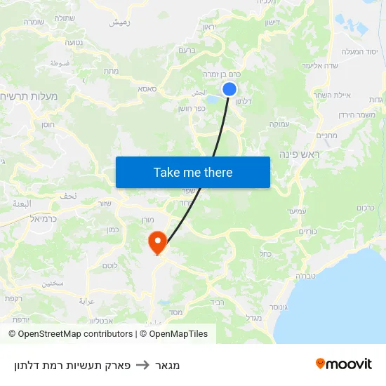 פארק תעשיות רמת דלתון to מגאר map
