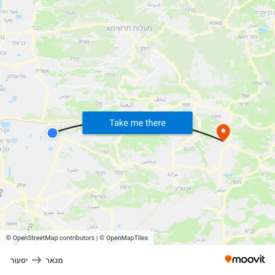 יסעור to מגאר map