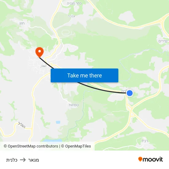 כלנית to מגאר map