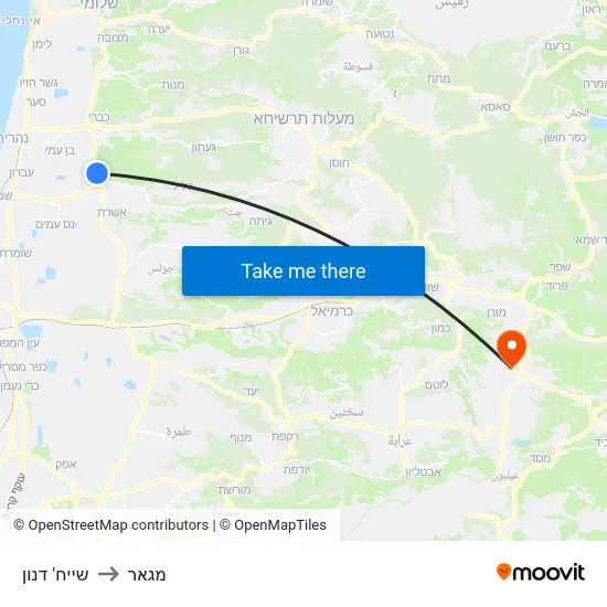 שייח' דנון to מגאר map