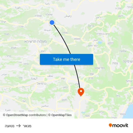 נטועה to מגאר map
