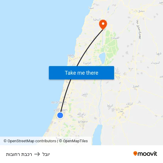 רכבת רחובות to יובל map