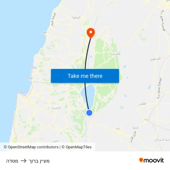 מסדה to מעיין ברוך map