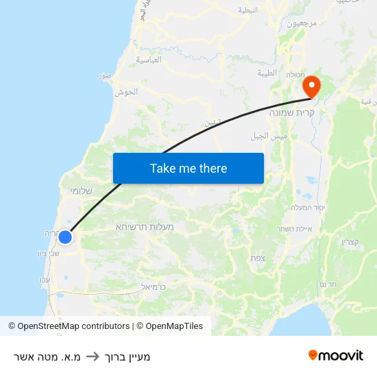 מ.א. מטה אשר to מעיין ברוך map