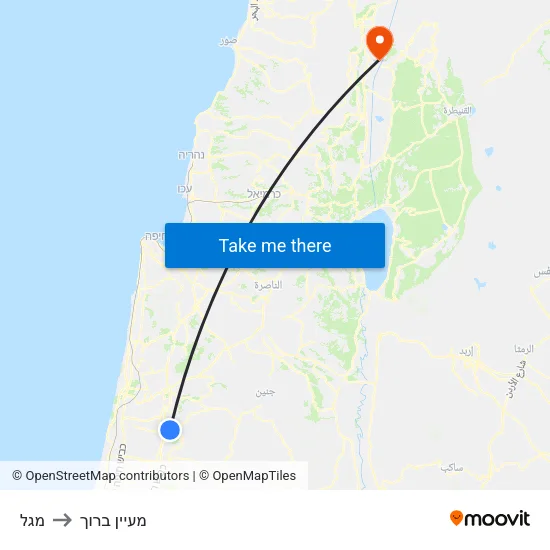 מגל to מעיין ברוך map