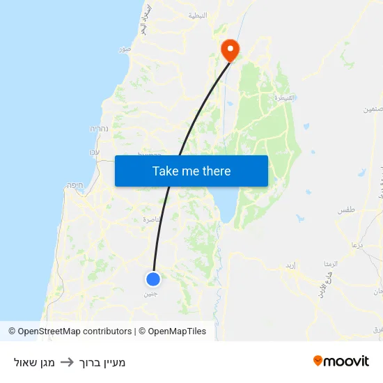 מגן שאול to מעיין ברוך map
