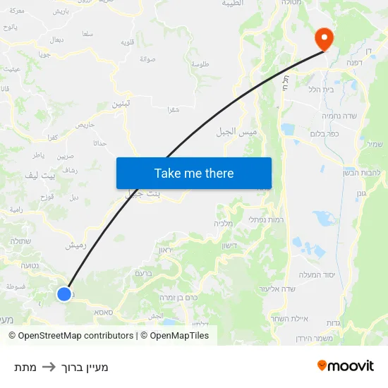 מתת to מעיין ברוך map