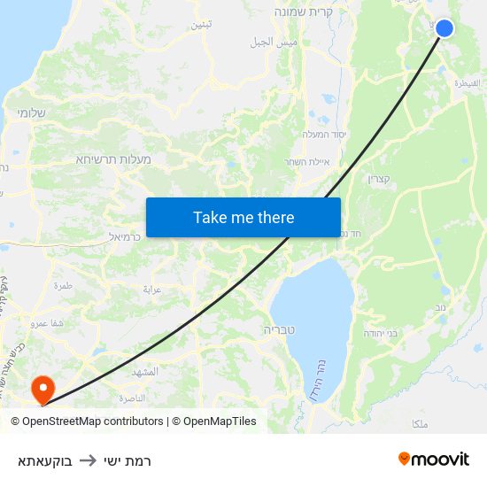 בוקעאתא to רמת ישי map