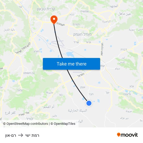 רם-און to רמת ישי map