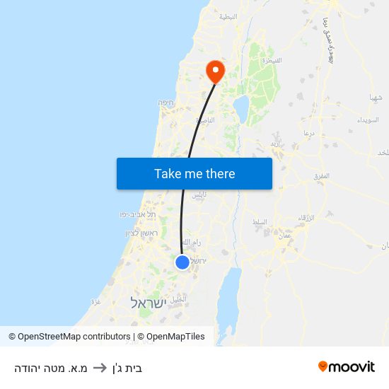 מ.א. מטה יהודה to בית ג'ן map