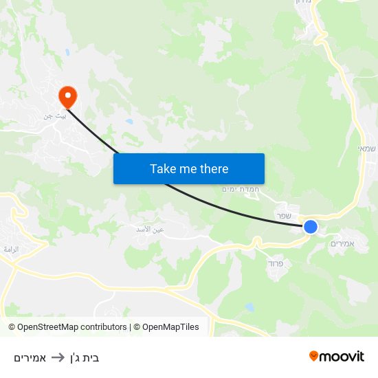 אמירים to בית ג'ן map