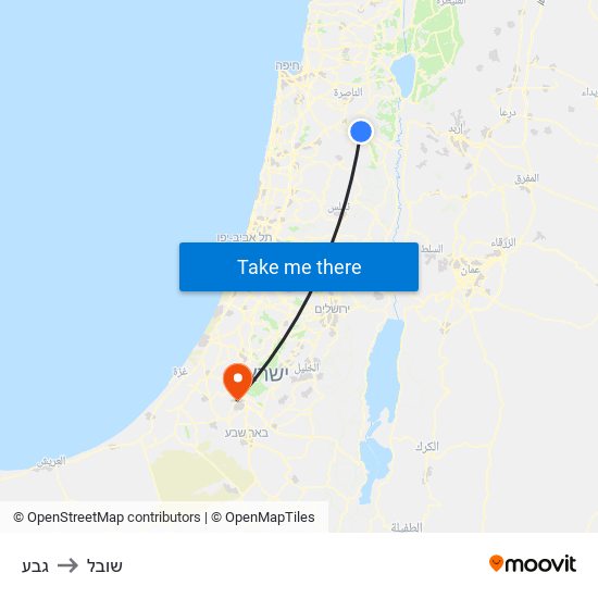 גבע to שובל map