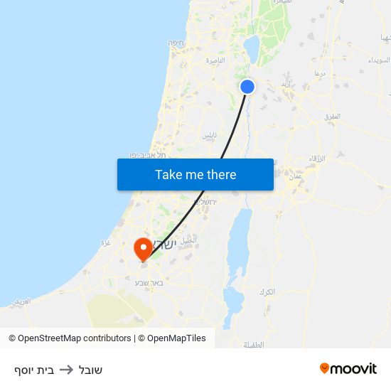 בית יוסף to שובל map