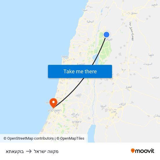 בוקעאתא to מקווה ישראל map