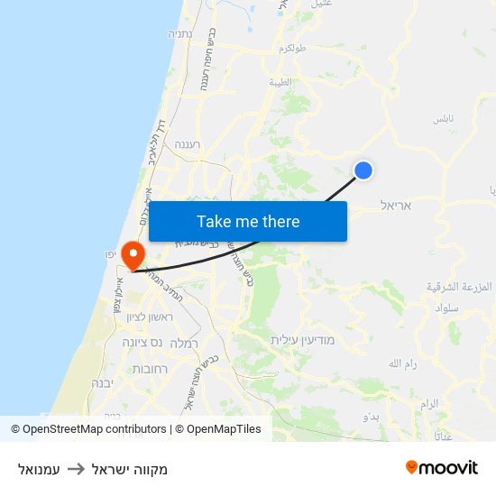 עמנואל to מקווה ישראל map