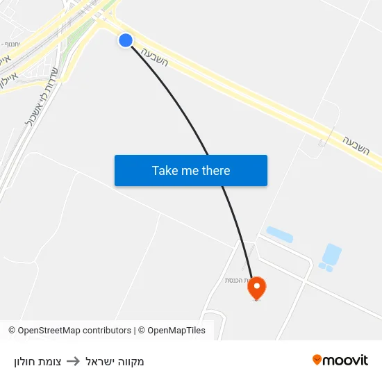 צומת חולון to מקווה ישראל map