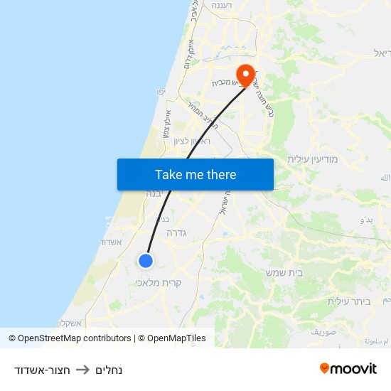 חצור-אשדוד to נחלים map